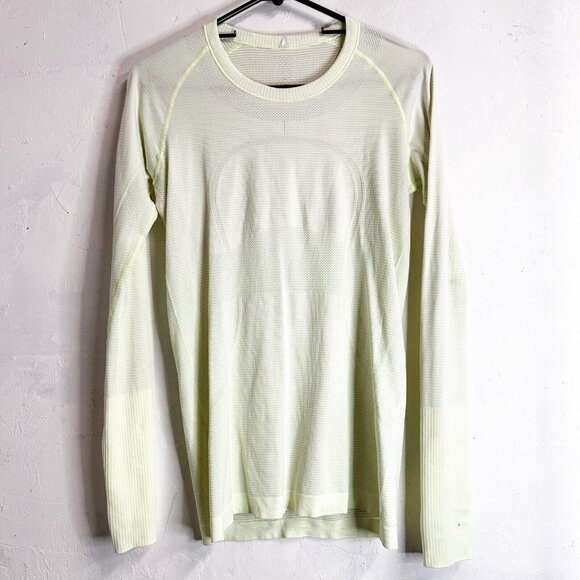 Lululemon Swiftly Tech Long Sleeve Neon Green Womens 8 Active Gym Run Stretch - Picture 1 of 12